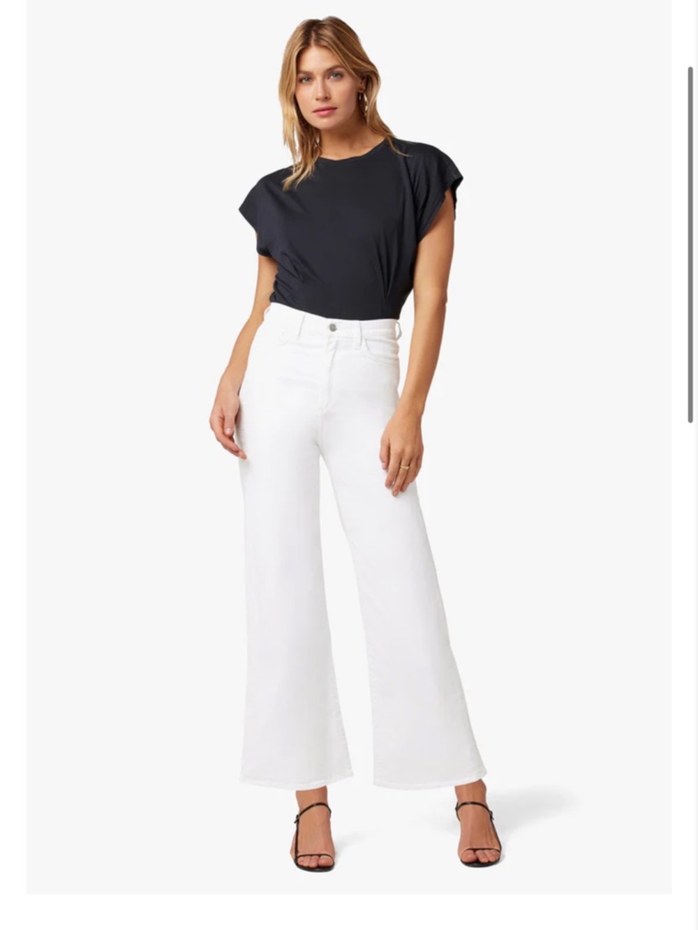 Joe's Jeans The Mia High Rise Wide Ankle in white size 29